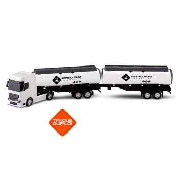 Caminhão Tanque Duplo - Petroleum - Branco - Roma