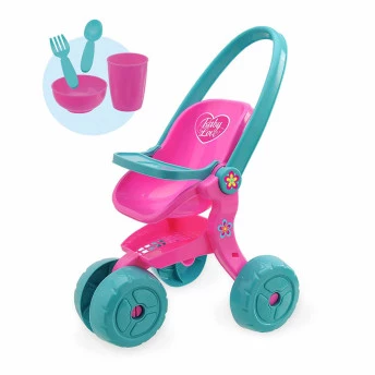 Carrinho de Boneca Bebê - Baby Love - Usual Brinquedos