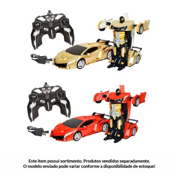 Carrinho de Controle Remoto - 2 em 1 - Carro Robô - Sortido - DM Toys