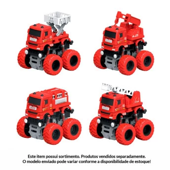 Carrinho de Fricção - 4x4 - Bombeiro Maluco 360 - Sortido - DM Toys