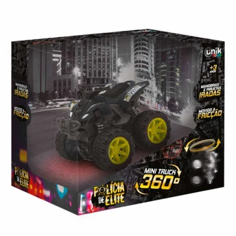 Carrinho de Fricção - Mini Truck 360 - Polícia - Preto - Unik Toys