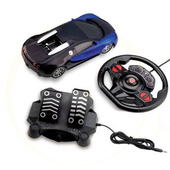 Carro Racing Control Midnight - Volante e Pedal - Azul - Multikids 