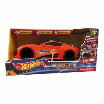 Carro Motor a Jato - Hot Wheels - Turbo com Luz e Som - Laranja - Multikids