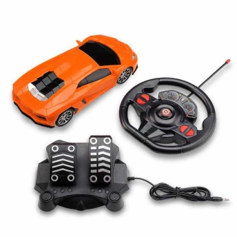 Carro Racing Control Nitro - Volante e Pedal - Laranja - Multikids