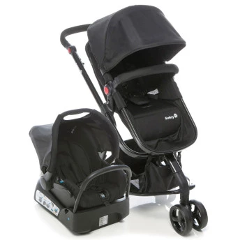 Travel System Mobi com Reclinação em 3 Posições e Cinto de 5 Pontos - Black Street - Dorel