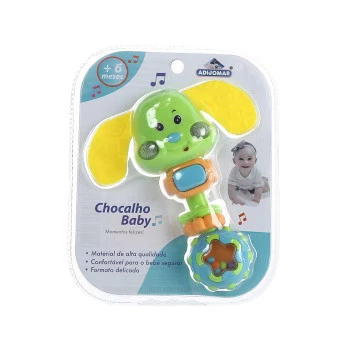 Chocalho Baby Cachorro com Som e Luz Colorido - Adijomar