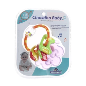 Chocalho Chaveiro Baby Infantil Colorido - Adijomar