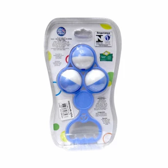 Chocalho Infantil para Bebê - Bolinhas - Azul - Pais e Filhos
