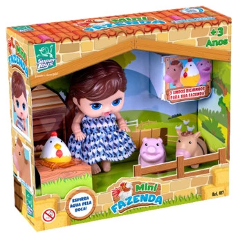 Boneca e Figuras - 16 cm - Mini Fazenda - Super Toys