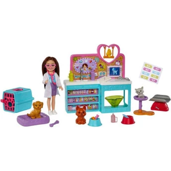 Conjunto e Boneca - Barbie Chelsea Can Be - Clínica Pet - Mattel