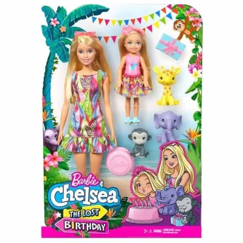 Conjunto e Boneca - Barbie e Chelsea - Lost Birthday - Animais da Selva - Mattel