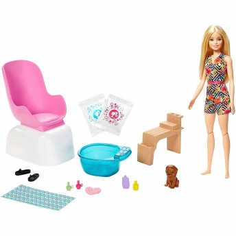 Conjunto e Boneca - Barbie SPA - Salão de Beleza - Manicure e Pedicure - Mattel