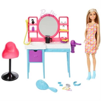 Conjunto e Boneca - Barbie Totally Hair - Salão de Beleza - Mattel