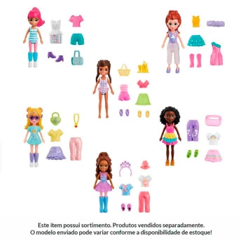 Conjunto e Boneca - Polly Pocket - Modas - Sortida - Mattel