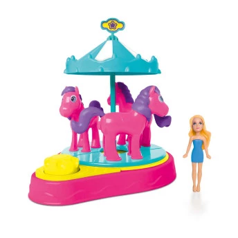 Conjunto e Mini Boneca - Judy - Parque de Diversão - Carrossel - Samba Toys