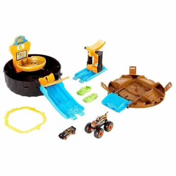 Conjunto e Pista - Hot Wheels - Monster Trucks - Pneu de Acrobacia - Mattel