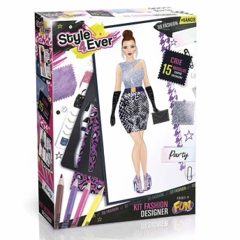 Conjunto Estilista Infantil - Style 4 Ever - Kit Fashion Designer - Fun Divirta-Se