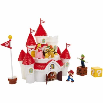 Conjunto Figuras e Cenário - Super Mario - Castelo da Princesa - Reino Cogumelo - Candide