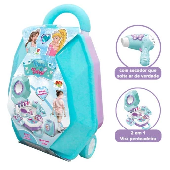 Conjunto Infantil - 2 em 1 - Maleta Mania de Beleza - Princesas - DM Toys