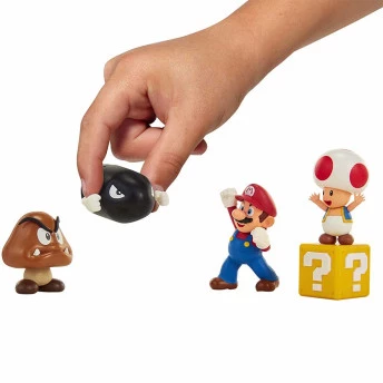 Conjunto Mini Figuras - Super Mario - Acorn Plains - Planície das Bolotas - Candide