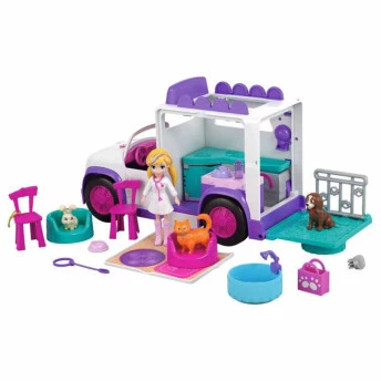 Conjunto Veículo e Boneca - Polly Pocket - Hospital Móvel dos Bichinhos - Mattel