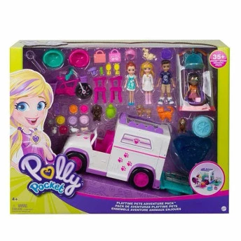 Conjunto Veículo e Bonecas - Polly Pocket - Cuidados com Animais - Mattel