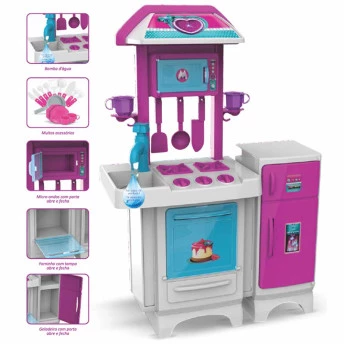 Cozinha Completa Infantil com Água - Pink - Magic Toys