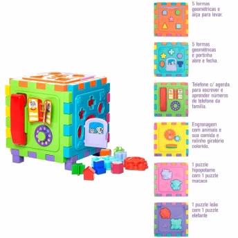 Cubo de Atividades - Cubo Didático Grande - Mercotoys
