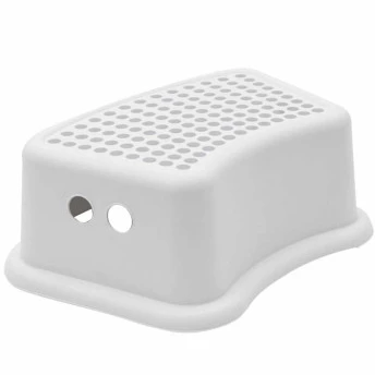 Degrau Antiderrapante Multiuso - 2 em 1 - Banquinho - Cinza - Buba