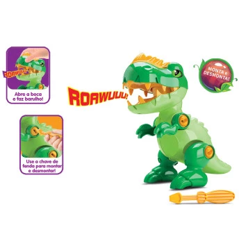 Dinossauro Toy Rex com Som - Monta e Desmonta - Samba Toy