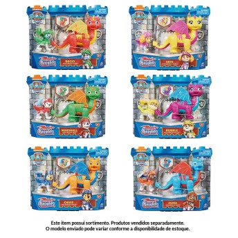 Figura com Dragão - Patrulha Canina - Rescue Knights - Sortido - Sunny Brinquedos