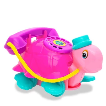 Figura com Rodinha - Baby Land - Teltaluga - Rosa - Cardoso Toys