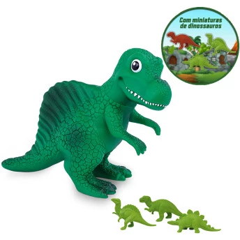 Figura com Som - Dino World Baby - Espinossauro com Dinossaurinhos - Cotiplás