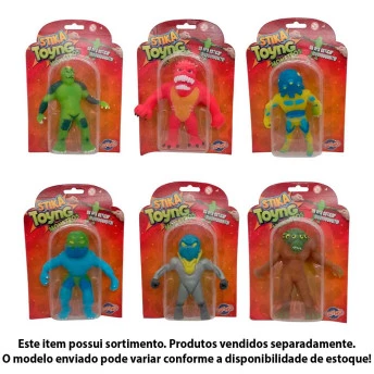 Figura de Apertar - 14 cm - Stika Monstros - Sortidos - Toyng