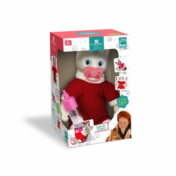 Figura de Vinil - Filhotinho - Bebê Pet Reborn - Hora da Mamadeira - Roma