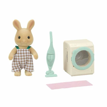 Figura e Conjunto - Sylvanian Families - Lavagem - Pai Coelho Raio de Sol - Epoch Magia