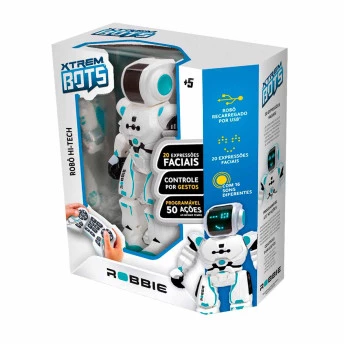 Figura Eletrônica - Xtrem Bots Robô - Robbie - 50 Ações - Fun Divirta-se