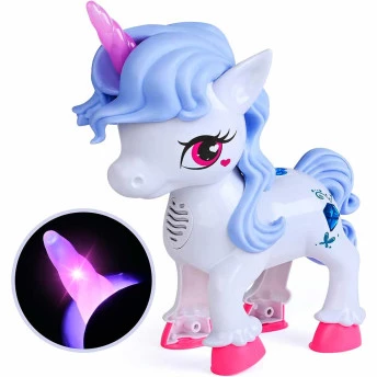 Figura Interativa - Baby Unicórnio Love - Branco - DM Toys