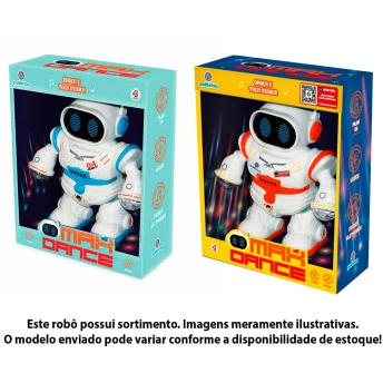 Figura Interativa - Dança e Toca Música - Robô - Max Dance - Sortido - Polibrinq