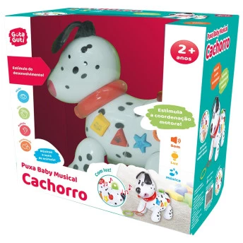 Figura Interativa - Puxa Baby Musical - Cachorro - Guta Guti - DM Toys