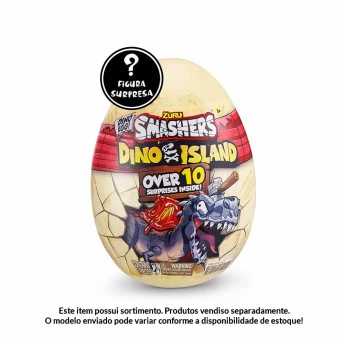 Figura Surpresa - Smashers Dino Island - Ovo Médio - 10 Surpresas - Fun Divirta-se