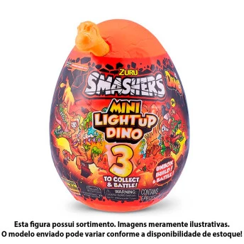Figura Surpresa - Smashers Mini Light up Dino - Ovo Médio - Fun Divirta-se