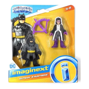 Bonecos Batman e Caçadora - DC Super Friends - Imaginext.