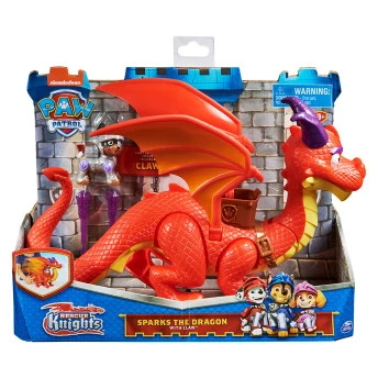 Figuras - Patrulha Canina Rescue Knights - Dragão Sparks e Claw - Sunny
