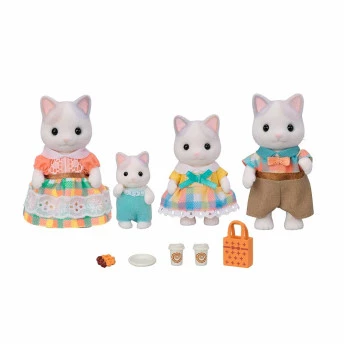 Figuras - Sylvanian Families - Família Gatos de Leite - Epoch Magia