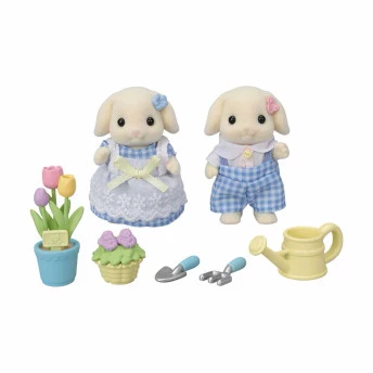 Figuras - Sylvanian Families - Jardinagem Coelhos Floral - Epoch Magia