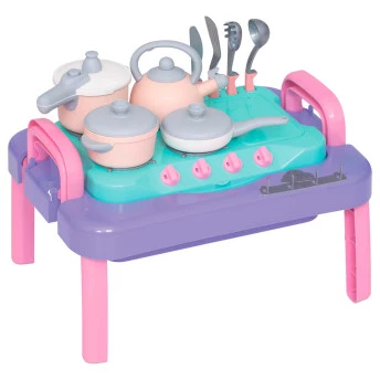 Fogão com Mesinha Infantil - Baby Gourmet - Lilás - Mercotoys
