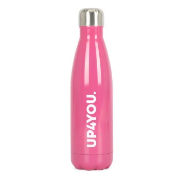 Garrafa Aço Inox - 500ml - Up4you - Clássica Rosa - Luxcel