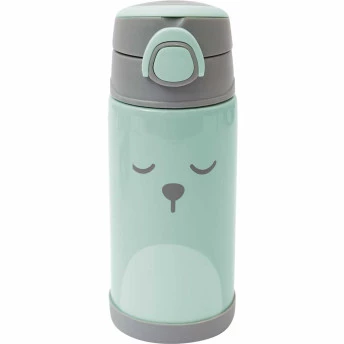 Garrafa com Canudo - Aço Inox - Térmica - 400 ml - Gumy - Verde - Buba
