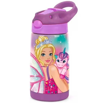 Garrafa Infantil - Aço Inox - 500ml - Barbie - Luxcel